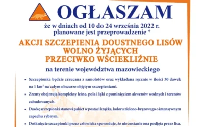 Jesienne szczepienie lisów na terenie woj. mazowieckiego